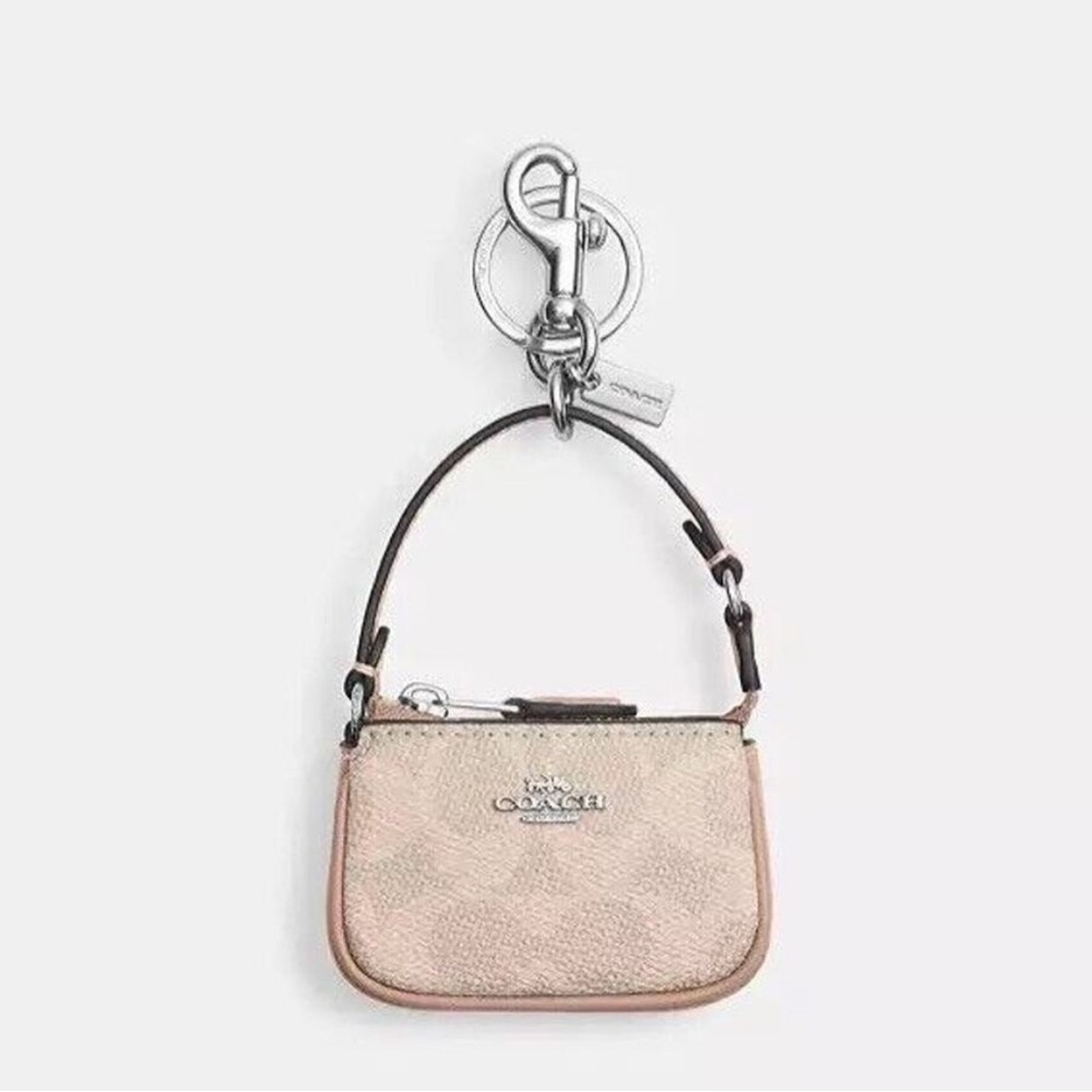 Coach Mini Nolita Bag Charm Signature Canvas NEW - Picture 1 of 4
